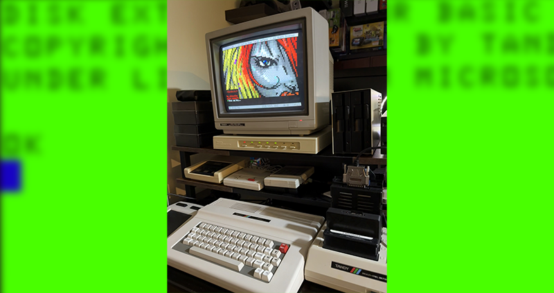Tandy Color Computer 3 connected
